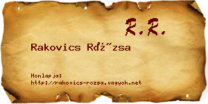 Rakovics Rózsa névjegykártya