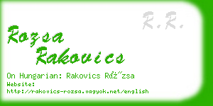 rozsa rakovics business card